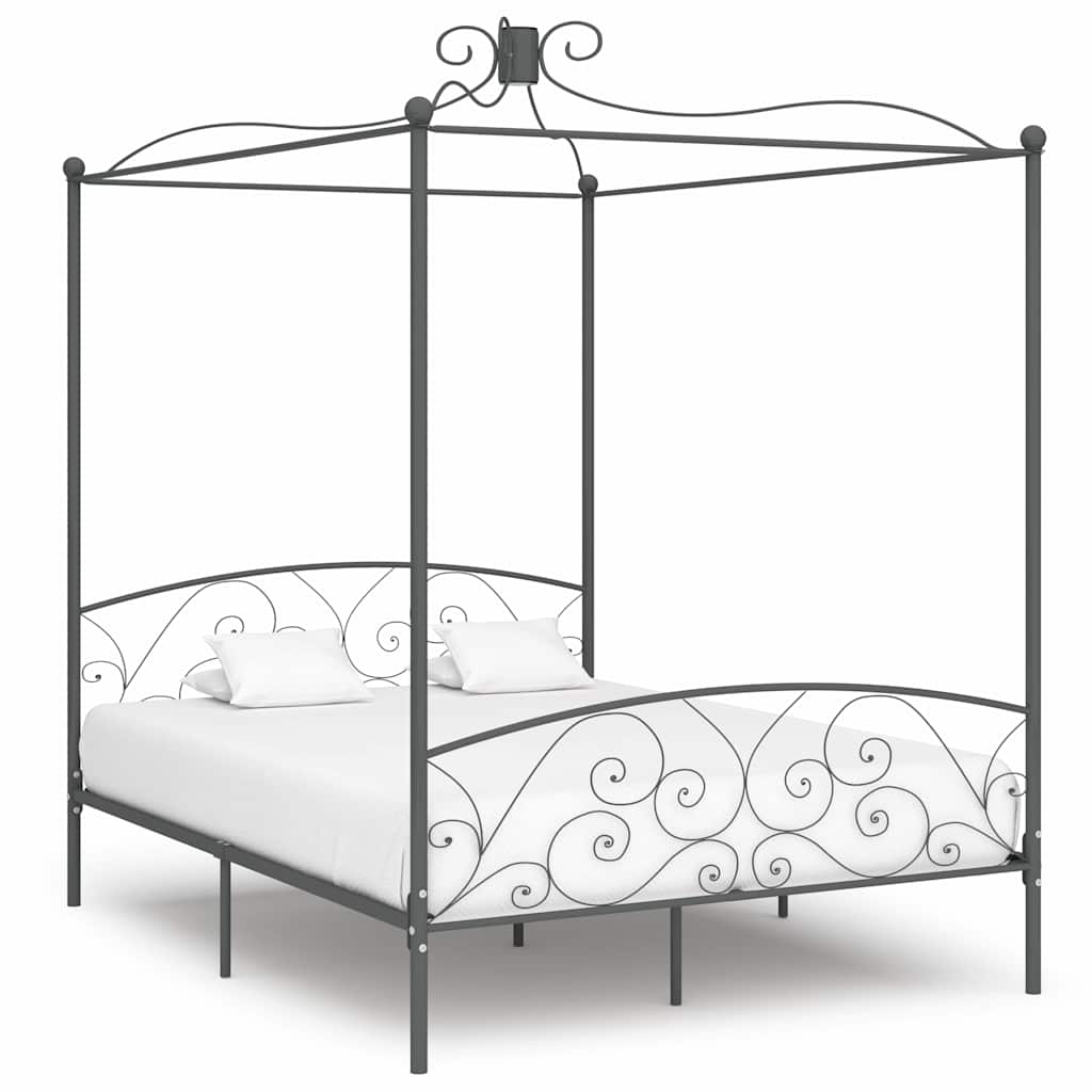 Vidaxl hemelbedframe metaal grijs 160x200 cm