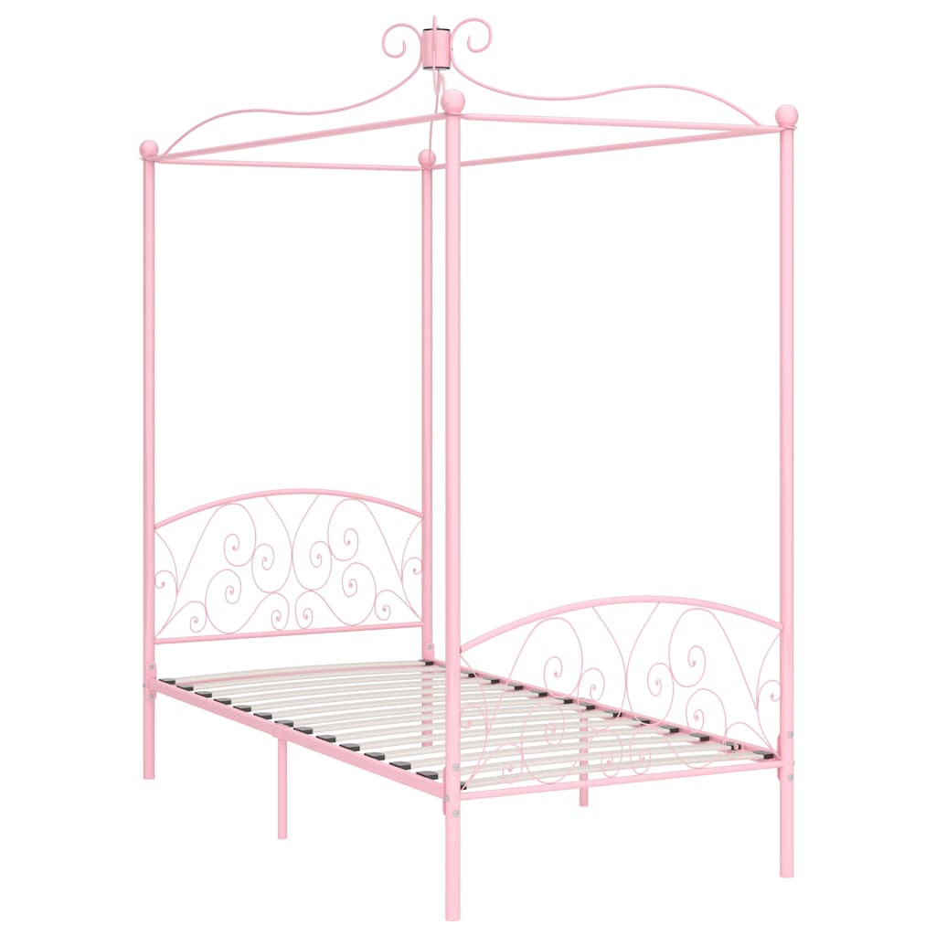 Vidaxl hemelbedframe metaal roze 90x200 cm
