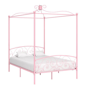 Vidaxl hemelbedframe metaal roze 140x200 cm