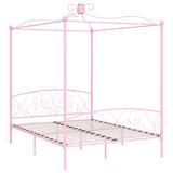 Vidaxl hemelbedframe metaal roze 160x200 cm