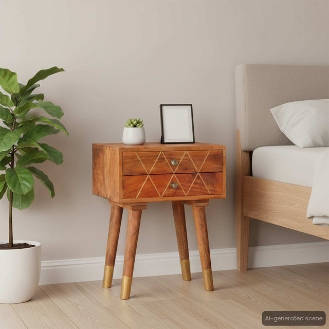 Vidaxl nachtkastje 43x30x58 cm massief mangohout