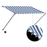 VidaXL Ausziehbare Markise mit LED 250x150 cm blau und weiß
