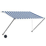 VidaXL Ausziehbare Markise mit LED 250x150 cm blau und weiß