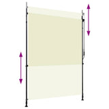 Vidaxl Roller Blind für Außen 150 x 270 cm Creme