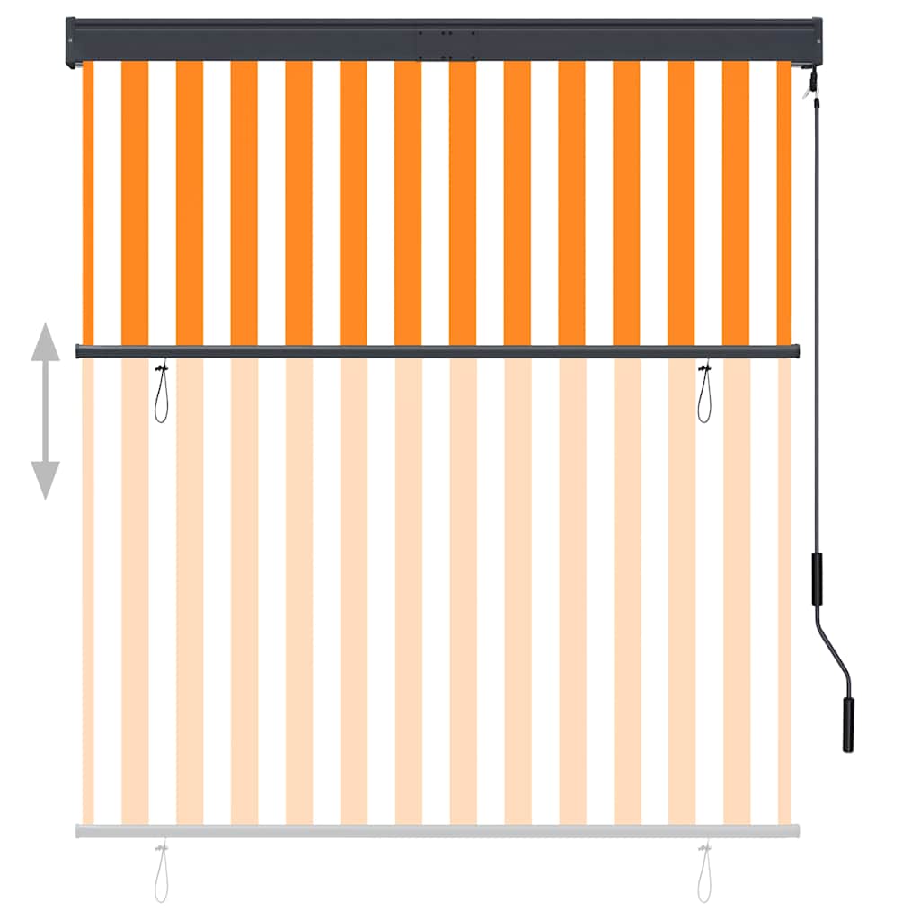 Vidaxl rolgordijn voor buiten 140x250 cm wit en oranje