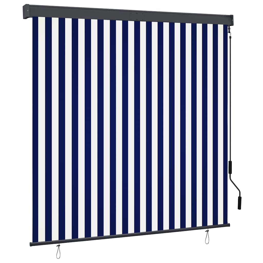 Vidaxl rolgordijn voor buiten 160x250 cm blauw en wit