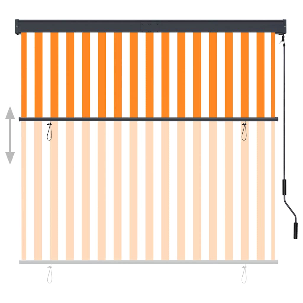 Vidaxl rolgordijn voor buiten 160x250 cm wit en oranje