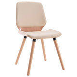 Vidaxl eetkamerstoelen 2 st kunstleer crème
