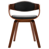 Vidaxl eetkamerstoelen 2 st gebogen hout en kunstleer