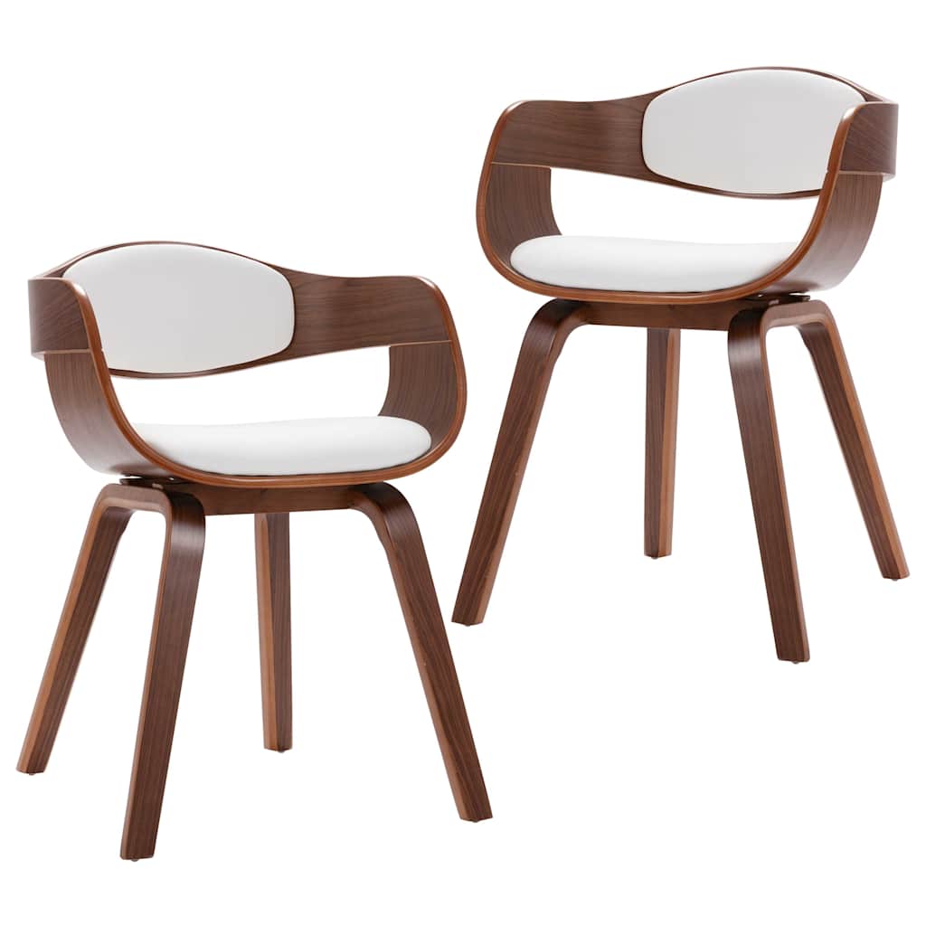 Vidaxl eetkamerstoelen 2 st gebogen hout en kunstleer