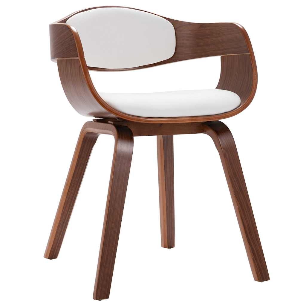 Vidaxl eetkamerstoelen 2 st gebogen hout en kunstleer