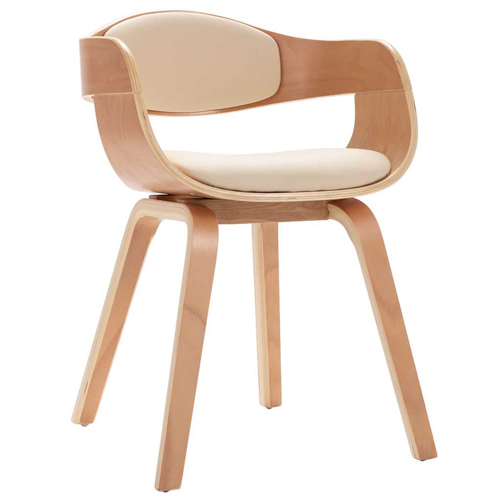 Vidaxl eetkamerstoelen 2 st gebogen hout en kunstleer