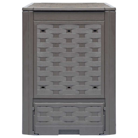 VIDAXL -Kompostbehälter 2 PCs 600 L 60x60x83 cm Kunststoff Rattan Braun