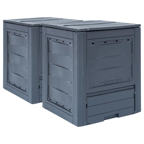 Vidaxx Kompostbehälter 2 Stück 520 l 60x60x73 cm grau