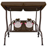 Vidaxl Kinderschwung Bank 115x75x110 cm Stoff braun