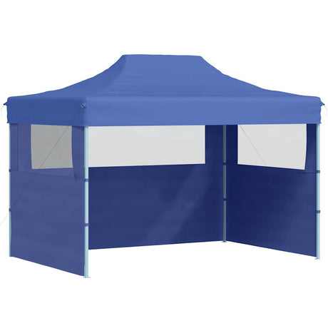 Vidaxl -Partyzelt mit 3 Seitenwänden faltbar 3x4 m Stahlblau