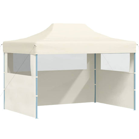 Vidaxl -Partyzelt mit 3 Seitenwänden faltbare 3x4 m Stahlcreme