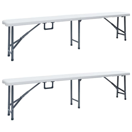 Vidaxl tuinbanken inklapbaar 2 st 180 cm hdpe wit