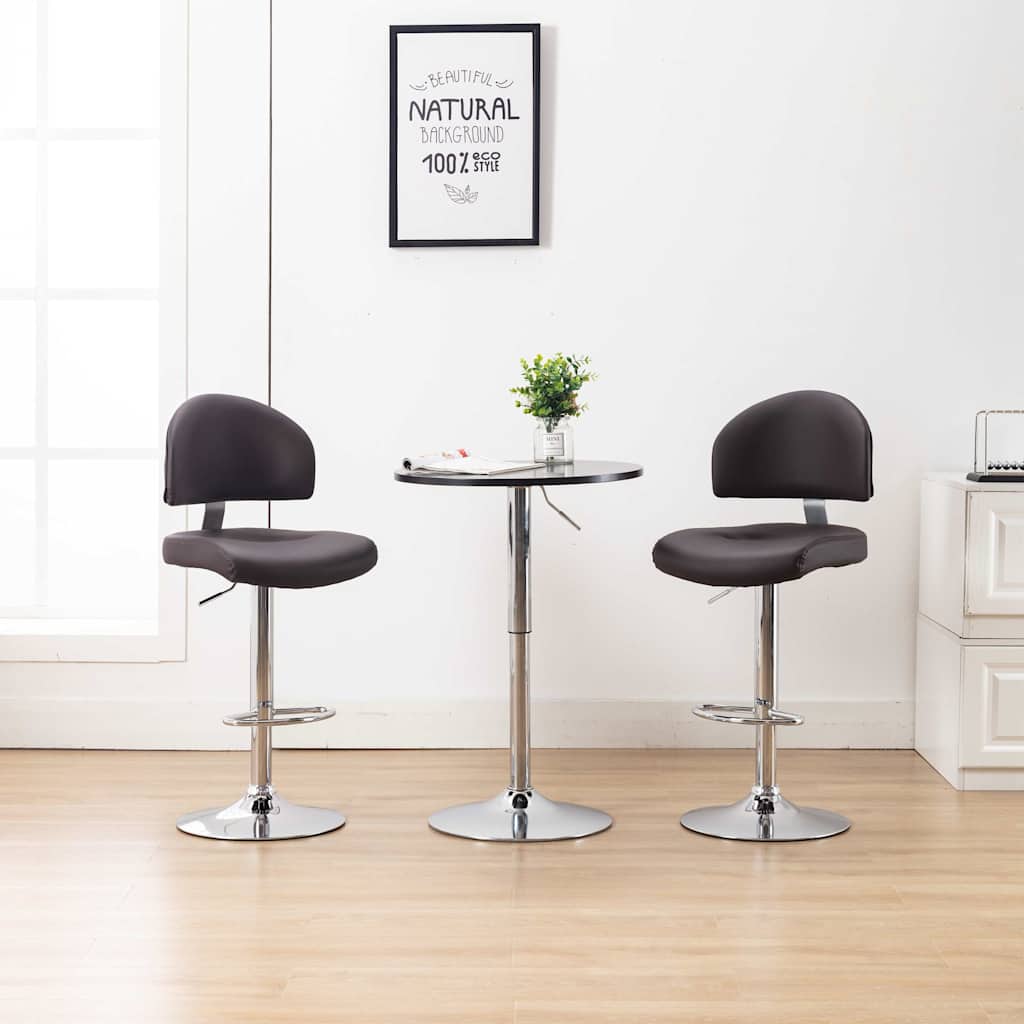 Vidaxl barstoelen 2 st kunstleer bruin