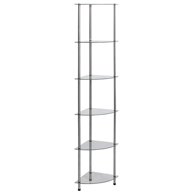 Vidaxl kastje 6-laags 30x30x160 cm gehard glas transparant