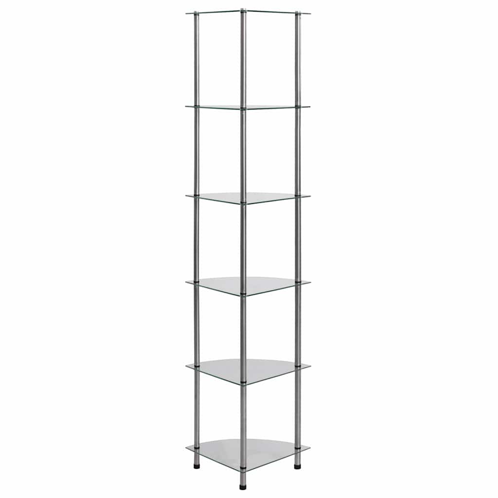 Vidaxl kastje 6-laags 30x30x160 cm gehard glas transparant