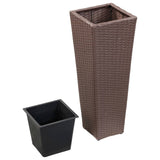 VIDAXL -Pflanzer erhöht 30 x 30 x 80 cm Poly Rattan Braun