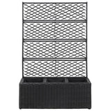 Vidaxl Latwerkplantenbak mit Töpfen 83x30x130 cm Rattan Schwarz