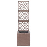 Vidaxl Latwerkplantenbak mit 1 Pot 30 x 30 x 107 cm Rattan Brown angehoben