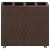 VIDAXL -Pflanzer mit 4 Töpfen 80x22x79 cm Poly Rattan Brown angehoben