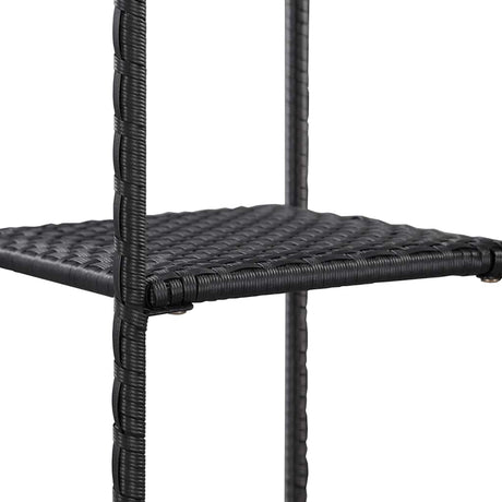 Vidaxl opbergrek 30x30x90 cm poly rattan zwart