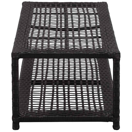 Vidaxl Schuhsofa 80x40x30 cm Poly Rattan Schwarz