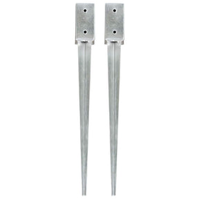 Vidaxl gemahlene Stifte 2 PCs 7x7x75 cm verzinkter Stahl Silber gefärbt