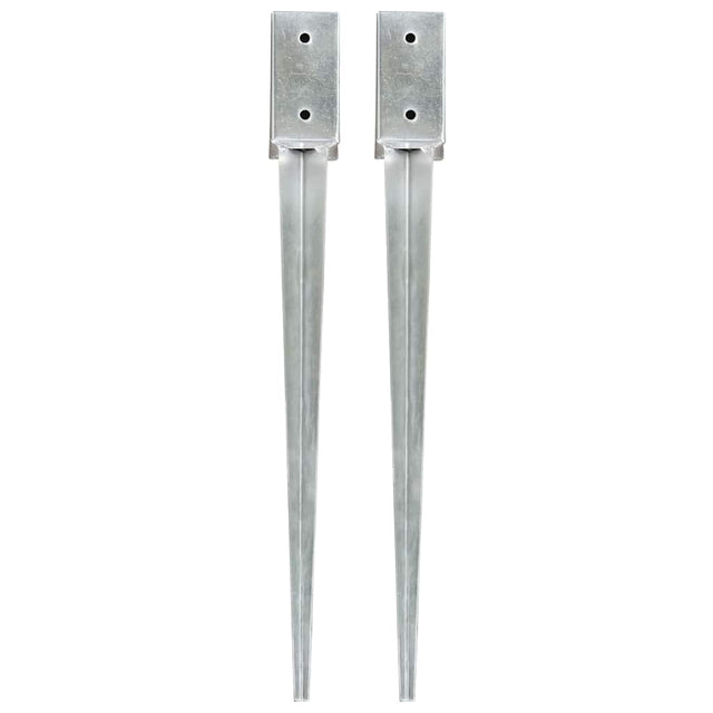 Vidaxl gemahlene Stifte 2 PCs 7x7x75 cm verzinkter Stahl Silber gefärbt