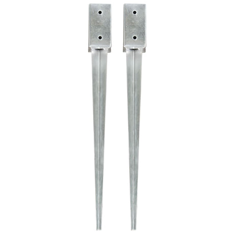 Vidaxl gemahlene Stifte 2 PCs 7x7x75 cm verzinkter Stahl Silber gefärbt