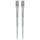 Vidaxl gemahlene Stifte 2 PCs 7x7x90 cm verzinkter Stahl Silberfarben