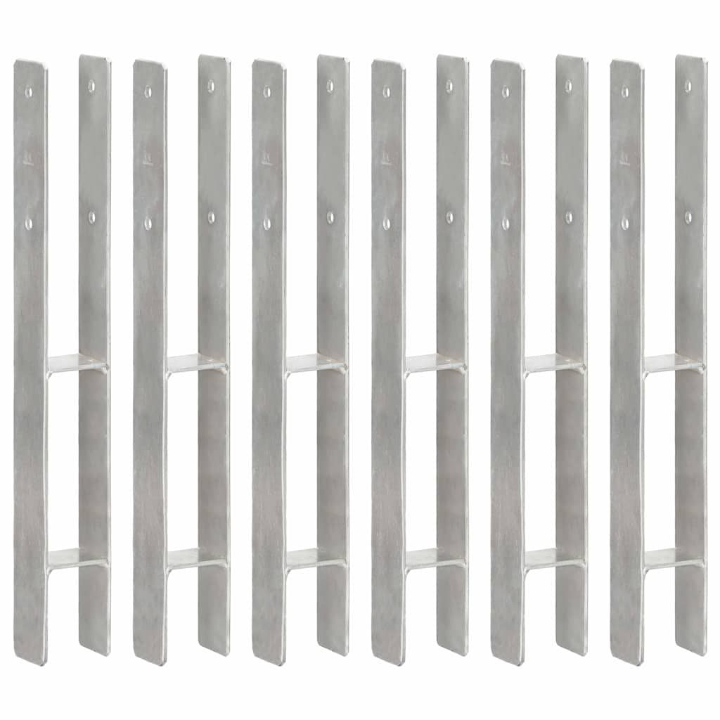 Vidaxl gemahlene Anker 6 Stcs 7x6x60 cm verzinkter Stahl Silberfarben