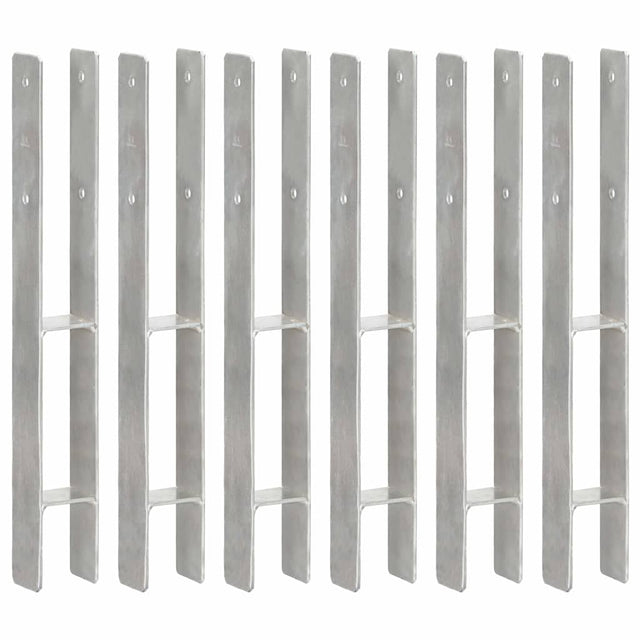 Vidaxl gemahlene Anker 6 Stcs 7x6x60 cm verzinkter Stahl Silberfarben