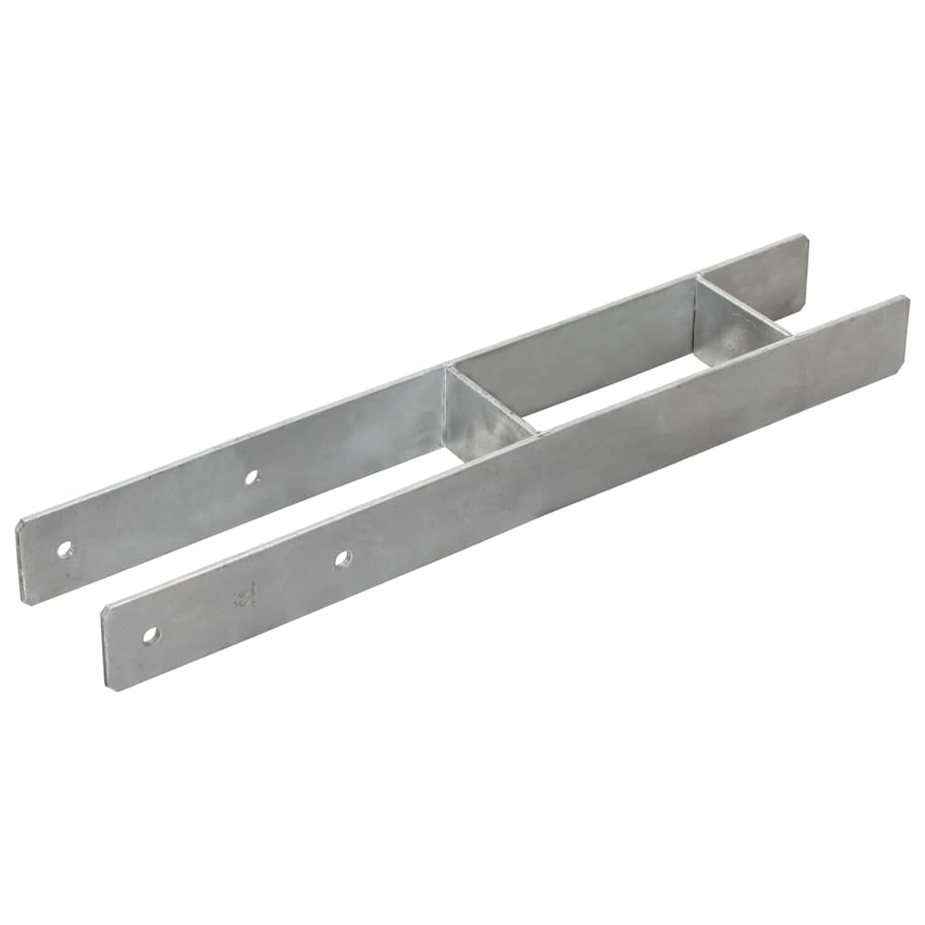 Vidaxl grondankers 2 st 9x6x60 cm gegalvaniseerd staal zilverkleurig