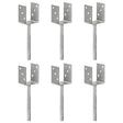 Vidaxl gemahlene Anker 6 PCs 8x6x30 cm verzinkter Stahl Silber gefärbt