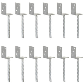 Vidaxl hekankers 12 stuks zilver 8x6x30 cm gegalvaniseerd staal