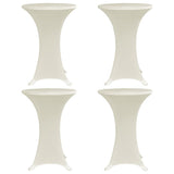 VIDAXL Standtischabdeckung 4 ST Stretch Ø60 cm Creme