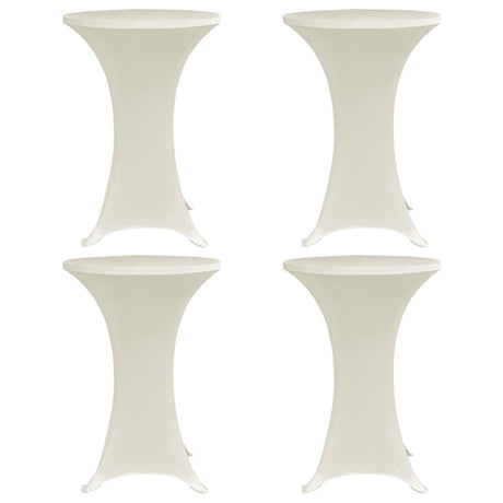 VIDAXL Standtischabdeckung 4 ST Stretch Ø60 cm Creme
