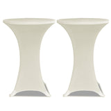 VIDAXL Standtischabdeckung 4 ST Stretch Ø60 cm Creme