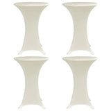 VIDAXL Standtischabdeckung 4 ST Stretch Ø80 cm Creme
