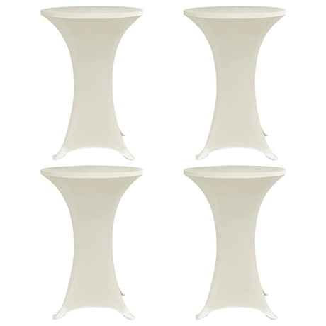 VIDAXL Standtischabdeckung 4 ST Stretch Ø80 cm Creme