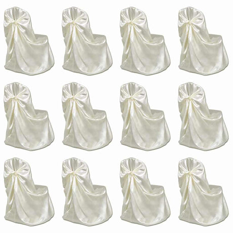 VidaXL Stuhlhusse für Hochzeit, 12 Stück, Creme