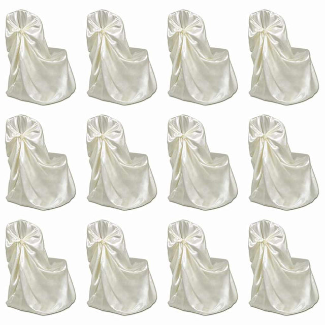 VidaXL Stuhlhusse für Hochzeit, 12 Stück, Creme