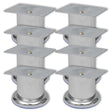 Vidaxl bankpoten rond 8 st 60 mm chroomkleurig
