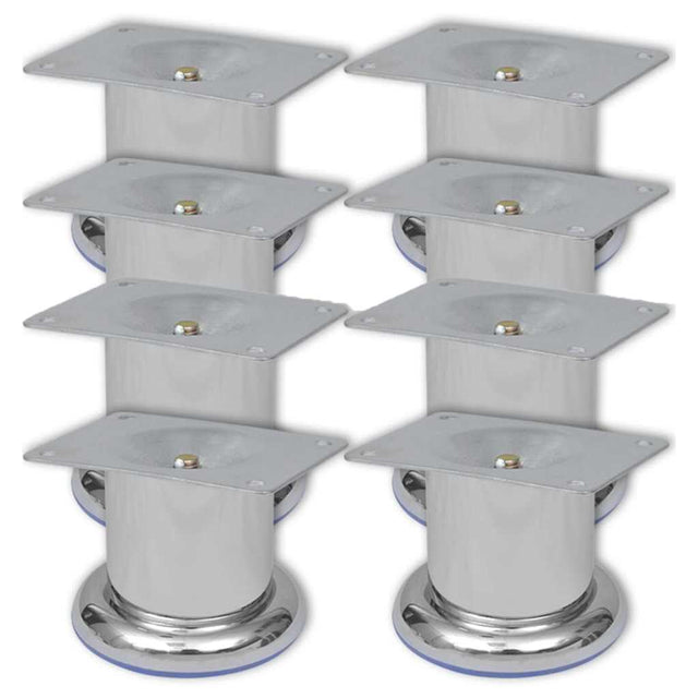 Vidaxl bankpoten rond 8 st 60 mm chroomkleurig