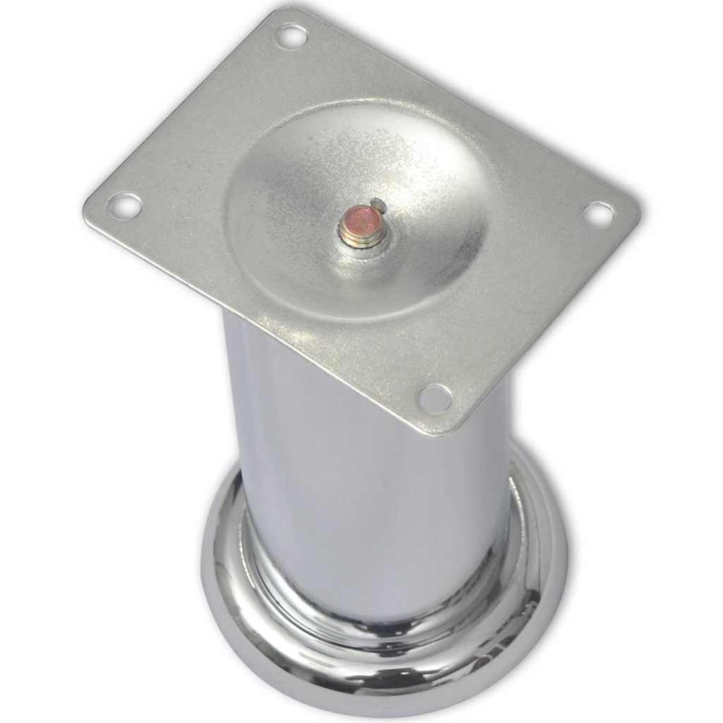 Vidaxl bankpoten rond 8 st 120 mm chroomkleurig